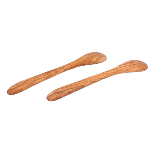 Olive-Wood Spoon, Handmade Wooden Mixing / Stirring Spoon with 1 point. 100% Bio