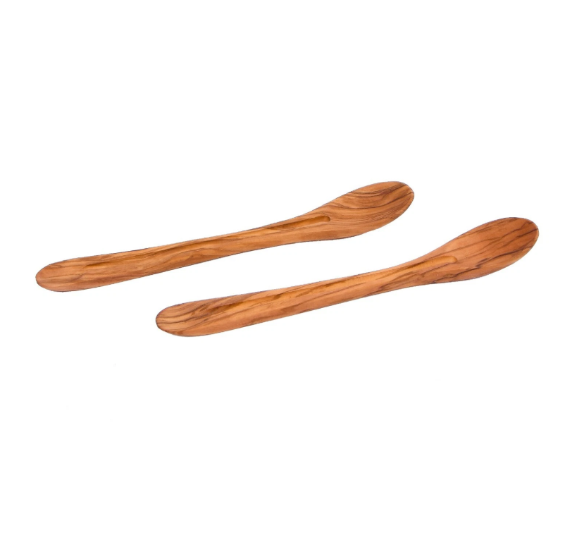 Olive-Wood Spoon, Handmade Wooden Mixing / Stirring Spoon with 1 point. 100% Bio